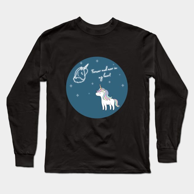 Unicorn raised to heaven, forever in my heart Long Sleeve T-Shirt by RomArte